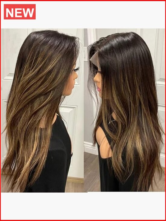 Sliky Straight 13x4 HD Lace Front Human Hair Wig with Bleached Knots Brazilian main image 6